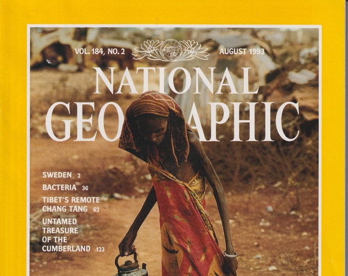 National Geographic August 1993 Horn of Africa, Sweden, Bacteria, Tibet, Cumberland (Magazine: Nature; Geography)