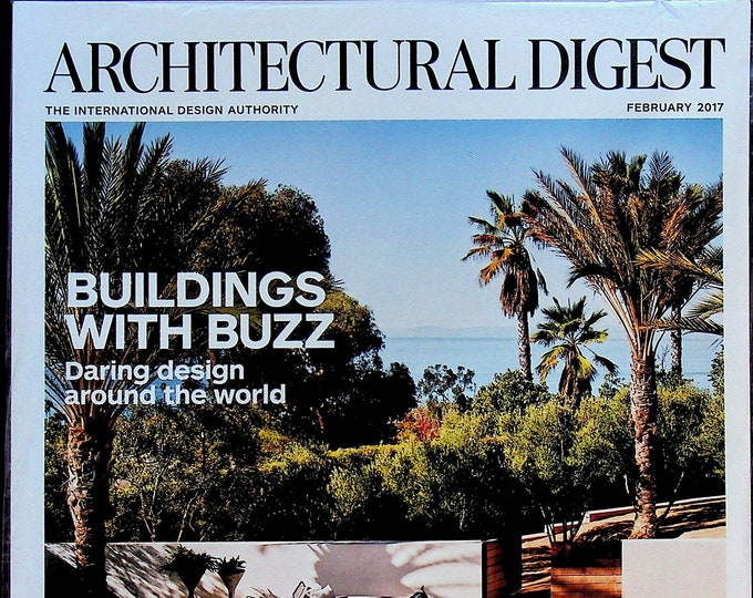 Architectural Digest February 2017 Buildings with Buzz, Jimmie Johnson, Ryan Murphy, Herzog & De Meuron (Magazine: Home Decor, Home Design)