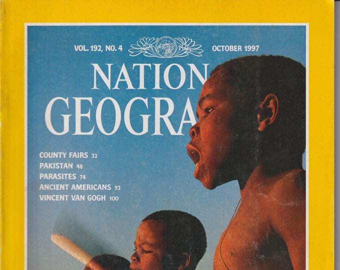 National Geographic  October 1997 Zambezi; County Fairs; Pakistan; Parasites; Ancient Americans; Vincent van Gogh (Magazine)