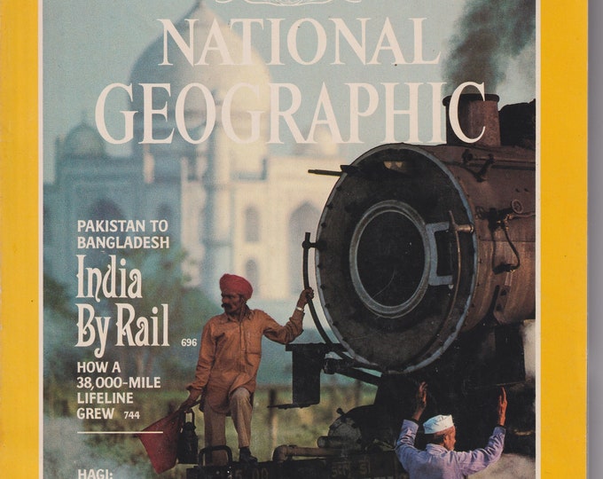 National Geographic and map June 1984 India's Railroads; Hagi, Ants, Eskimo Hunters of Alaska (Magazine, Nature, Geography) 1984