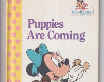 Puppies Are Coming: Minnie Mouse Children's Book, 1991 Hardcover Children's Picture Book