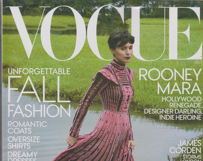 Vogue October 2017 Rooney Mara Hollywood Renegade, Designer Daring, Indie Heroine