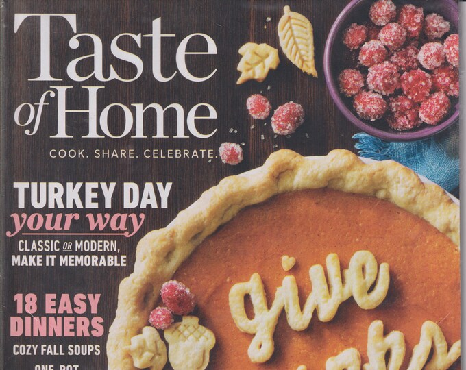 Taste of Home October/November 2020 Give Thanks - Turkey Day Your Way (Magazine: Cooking, Recipes)