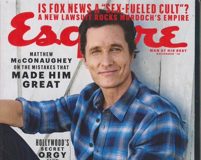 Esquire November 2016 Matthew McConaughey  (Magazine: Men's, General Interest)