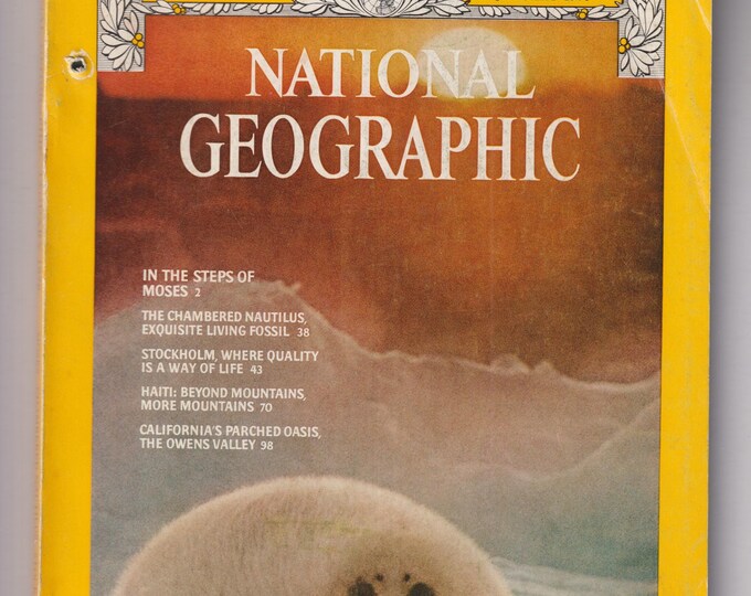 National Geographic January 1976 Moses, Seals, Chambered Nautilus, Stockholm, Haiti, Owens Valley    (Magazine: Geography, General Interest)