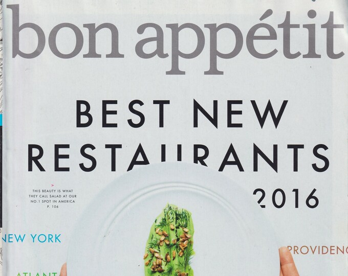 Bon Appetit September 2016 Best New Restaurants (Magazine: Cooking, Recipes)