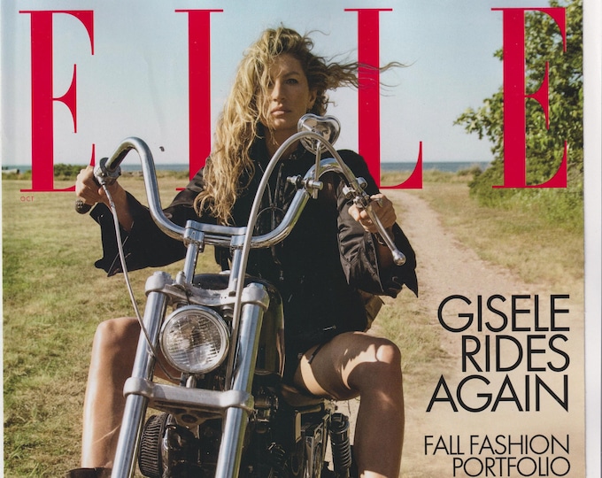 Elle October 2022 Gisele Rides Again, Fall Fashion Portfolio (Colored Cover)  (Magazine: Women's, Fashion)