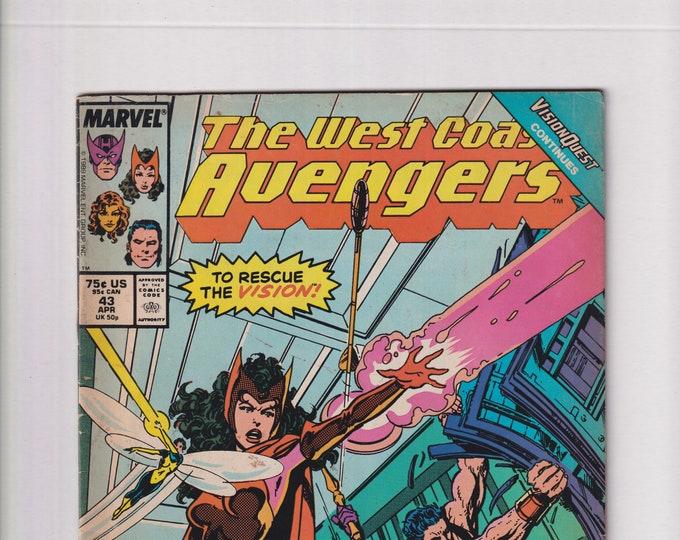 West Coast Avengers Vol 2 No 43 April 1989 Marvel To Rescue Vision! VisionQuest (Comic:  Superheroes)