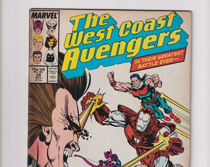 West Coast Avengers Vol 2 No 38 November 1988 In Their Greatest Battle Ever – Against The Defiler! (Comic:  Superheroes)