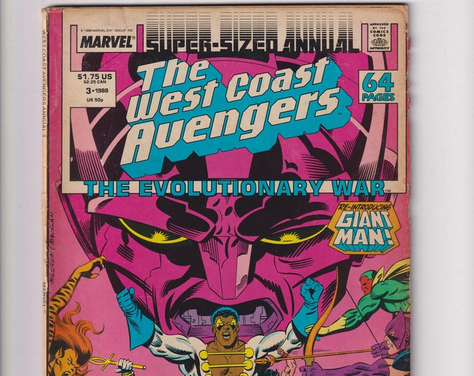 West Coast Avengers Annual Vol 1 No 3 1988 Marvel Comic The Evolutionary War Re-Introducing Giant Man!  (Comic:  Superheroes)