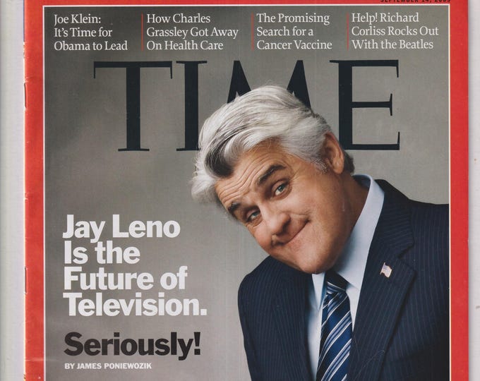 Time September 14, 2009 Jay Leno, Obama, Charles Grassley, Cancer, The Beatles (Magazine: Current Events, News, Politics)