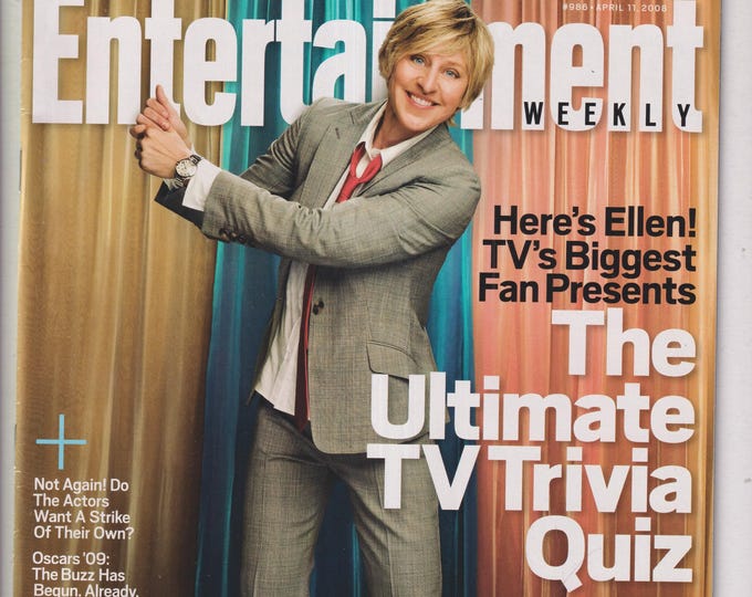 Entertainment Weekly April 11, 2008 Ellen DeGeneres, Ultimate TV Trivia Quiz, John Krasinski (Magazine: Movies, Music, Celebrities)