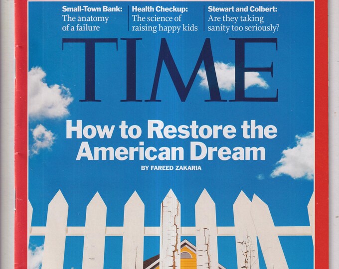 Time November 1, 2010 How to Restore The American Dream,  Raising Happy Kids, Stewart and Colbert (Magazine: Current Events, Politics)
