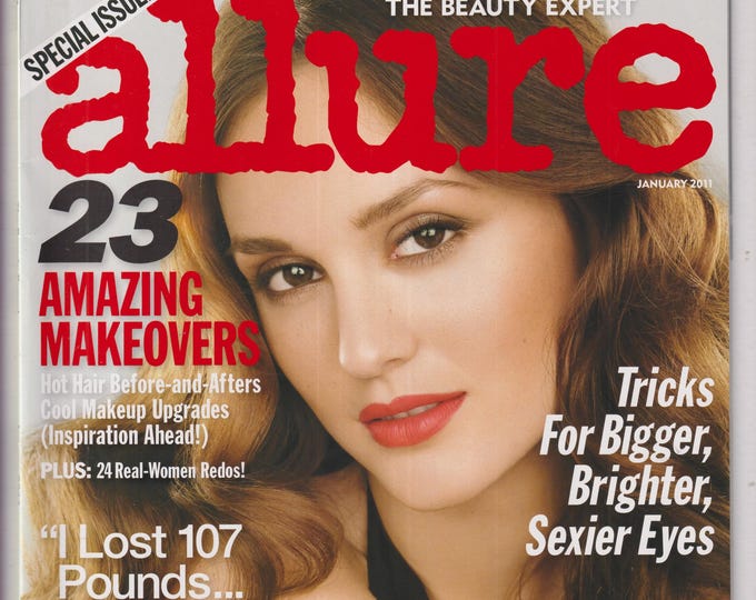 Allure January 2011 Leighton Meester, 23 Amazing Makeovers, Change Your Mind Change Your Life  (Magazine: Women's,  Beauty)