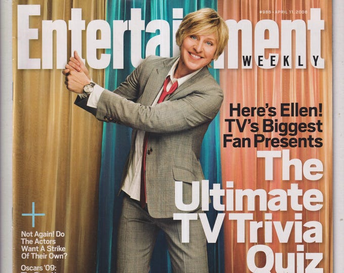 Entertainment Weekly April 11, 2008 Ellen DeGeneres, Ultimate TV Trivia Quiz, John Krasinski (Magazine: Movies, Music, Celebrities)