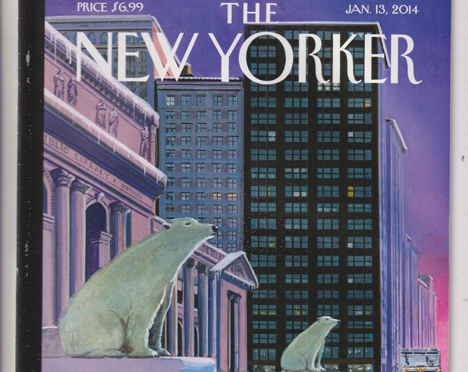 The New Yorker January 13, 2014 Polar Bears on Fifth Avenue Cover, Downton Abbey With Cats, Confucius Comes Home(Magazine: General Interest)