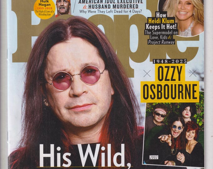 People August 11, 2025 Ozzy Osbourne, Hulk Hogan, Heidi Klum,  American Idol Murder (Magazine: Celebrity)