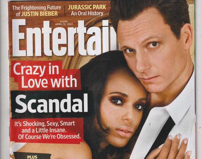 Entertainment Weekly April 12, 2013 Kerry Washington, Tony Goldwyn, Scandal, Justin Bieber, Jurassic Park (Magazine: Movies, TV)