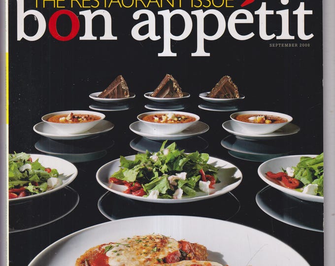 Bon Appetit September 2008 The Restaurant Issue, New Italian Foods, Staff Meals, Tokyo Cocktails (Magazine: Cooking, Recipes)