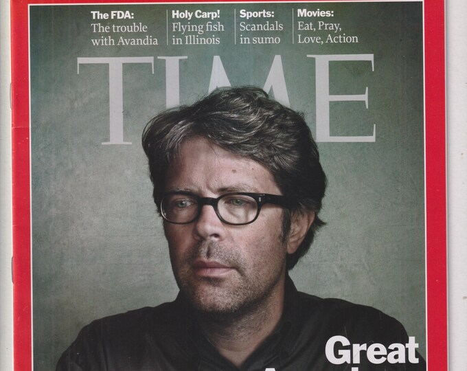 Time August 23, 2010 Jonathan Franzen Great American Novelist, Avandia, Carp, Eat Pray Love (Magazine: Current Events, Politics, News)