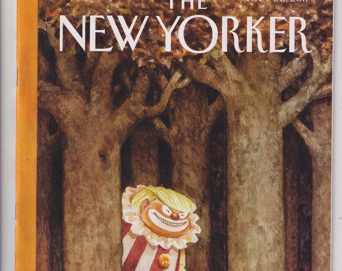The New Yorker October 30, 2017  Trump October Surprise Cover, Ghost Scam,  Sackler Family, Faces of an Epidemic (Magazine:General Interest)