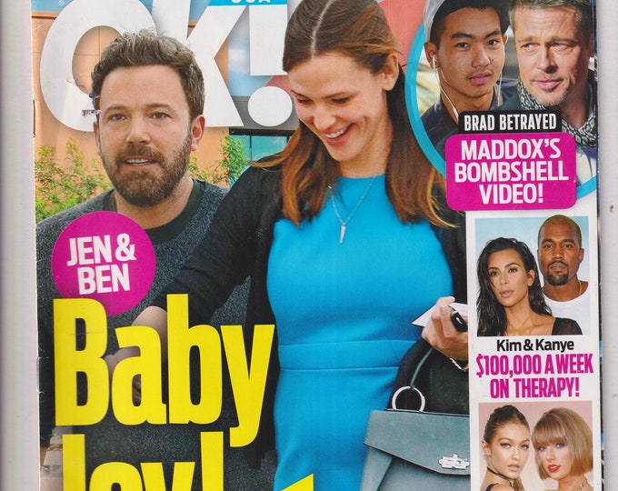 OK! USA January 2, 2017 Jennifer Garner, Ben Affleck, Kim Kardashian, Kanye West, Gigi Hadid, Taylor Swift (Magazine: Celebrity)