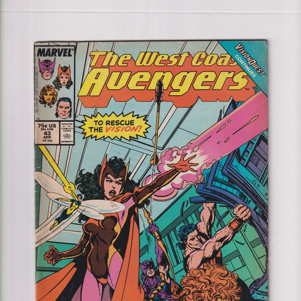 West Coast Avengers Vol 2 No 43 April 1989 Marvel To Rescue Vision! VisionQuest (Comic:  Superheroes)