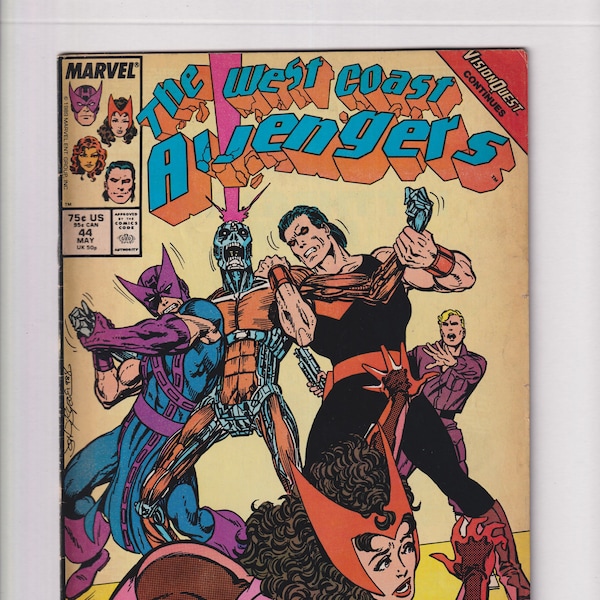 West Coast Avengers Vol 2 No 44 May 1989 Marvel Comic Better A Widow!  VisionQuest (Comic:  Superheroes)