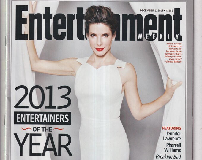 Entertainment Weekly December 6, 2013 Sandra Bullock 2013 Entertainers of the Year, Jennifer Lawrence, Pharrell Williams (Magazine: Movies)