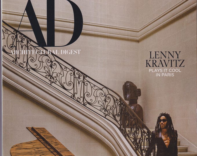 Architectural Digest May 2025 Lenny Kravitz Plays It Cool In Paris Rock Solid  (Magazine: Interior Design, Home Decor)