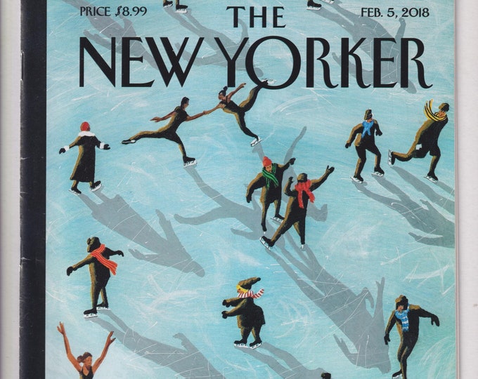 The New Yorker  February 5, 2018 Figured Skaters Cover, The Recipe for Life, The Happiness Button, Airborne (Magazine: General Interest)