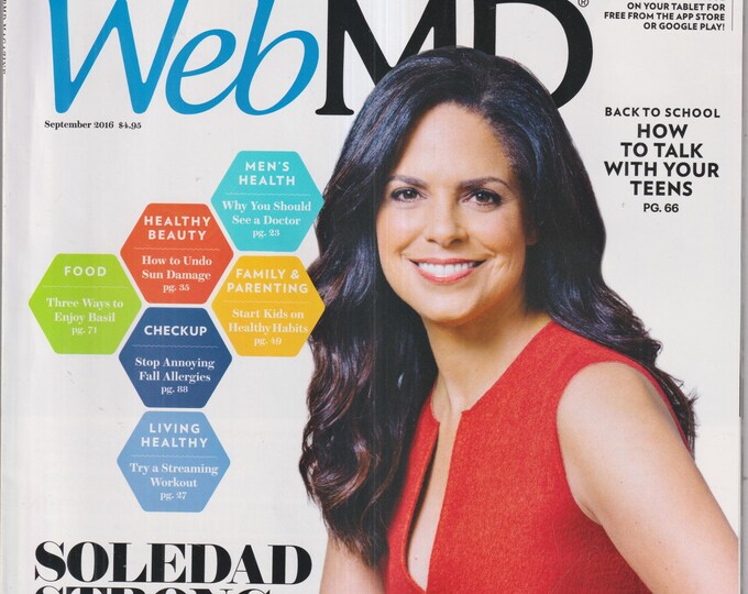 Web MD September 2016 Soledad O'Brien, Sun Damage, Fall Allergies, Healthy Habits (Magazine: Health, Well-Being)