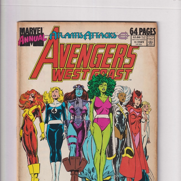 West Coast Avengers Annual Vol 1 No 4 1989  Marvel Comic Atlantis Attacks Gather Ye Seven Brides! (Comic:  Superheroes)