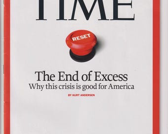 Time April 6, 2009 The End of Excess, G-20, College Financial Aid, Brain Injuries (Magazine: Current Events, Politics)