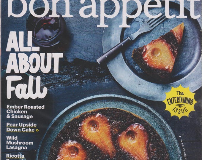 Bon Appetit October 2015 All About Fall, Fall Recipes, Entertaining Issue, Pear Upside Down Cake (Magazine:  Cooking, Recipes)