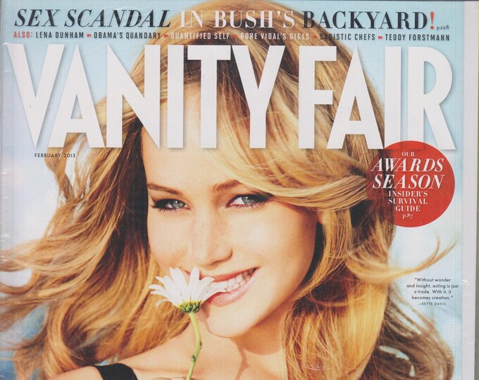 Vanity Fair February 2013 Jennifer Lawrence is the World's "Most Desirable Woman!"  (Magazine: Human Interest)