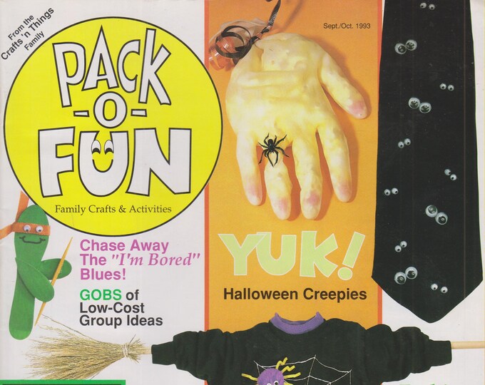 Pack-O-Fun October November 1993 Yuk! Halloween Creepies, Thanksgiving Craft  Ideas and more.  (Magazine: Children's, Crafts)