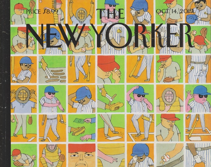 The New Yorker October 14, 2019 Inside Baseball Cover, Kiev, Friedrich Nietzche, Edna O'Brien, (Magazine: General Interest)