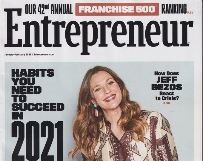 Entrepreneur January February 2021 Drew Barrymore - Habits You Need to Succeed in 2021 (Magazine, Business)