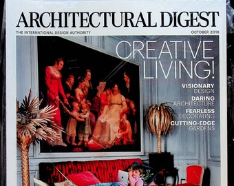 Architectural Digest October 2016 Creative Living! Jessica Chastain  (Magazine: Home Decor, Home Design)