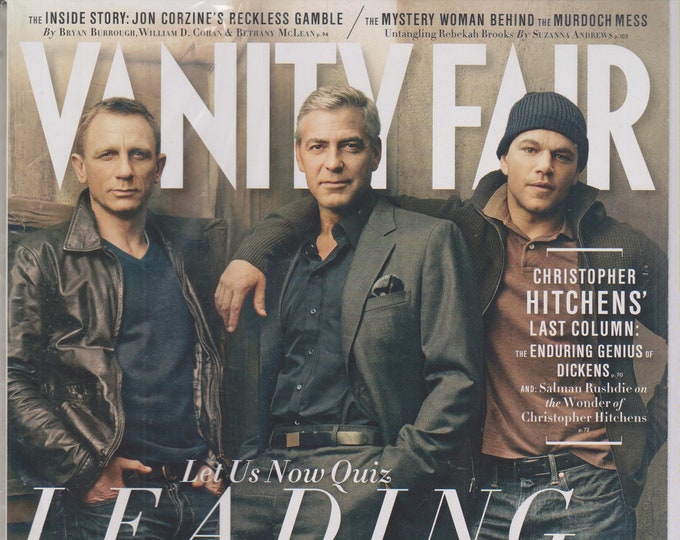 Vanity Fair February 2012 George Clooney, Matt Damon, and Daniel Craig - Let Us Now Quiz Leading Men  (Magazine: Human Interest)