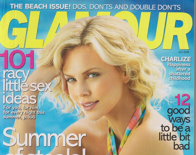 Glamour July 2008 Charlize Theron  Happiness After A Shattered Childhood  (Magazine: Women's)