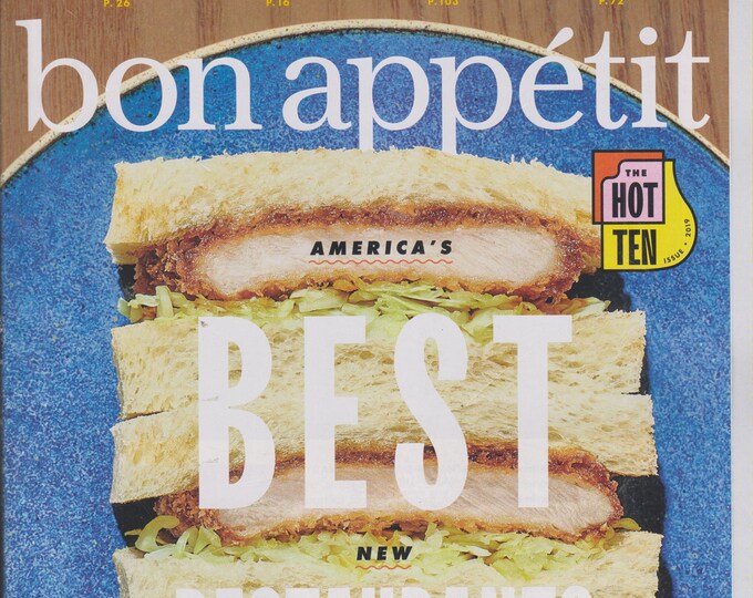 Bon Appetit October 2019 America's Best New Restaurant  The Hot Ten Issue  (Magazine: Recipes, Cooking)