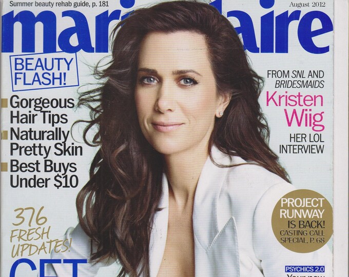 Marie Claire August 2012 Kristen Wiig Her LOL Interview (Magazine:  Women's, Fashion)