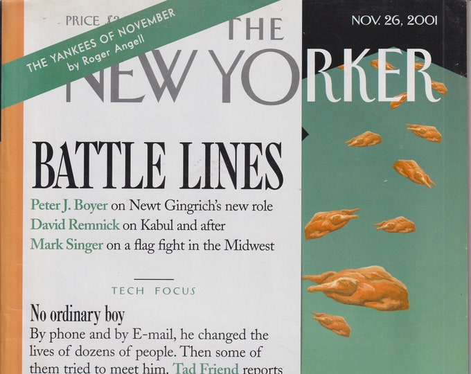 The New Yorker November 26, 2001 Enduring Freedom Cover, Newt Gingrich's New Role, Yankees of November  (Magazine: General Interest)