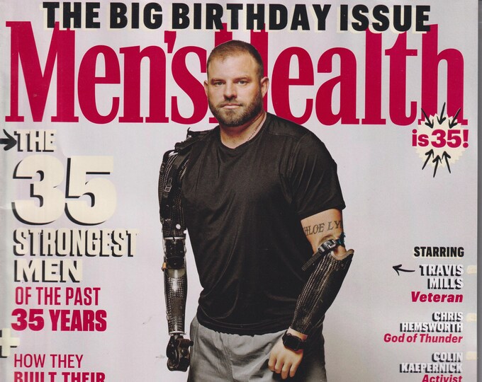 Men's Health October November 2023 Travis Mills, Chris Hemsworth, Colin Kaepernick, Tom Brady  (Magazine: Health, Fitness)