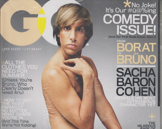 GQ July 2009 Comedy Issue Sacha Baron Cohen (Magazine: Men's Interest)