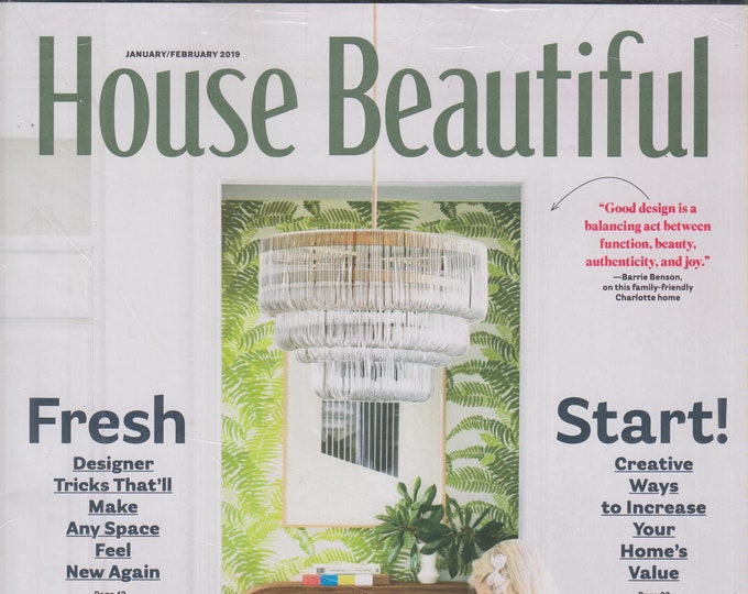 House Beautiful January/February 2019 Fresh Start! (Magazine, Home Decor)