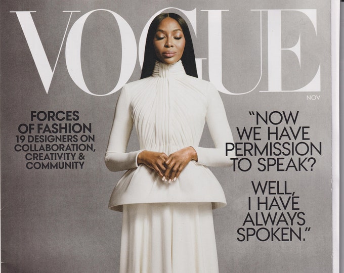 Vogue November 2020 Naomi Campbell - Model, Mentor, Provocateur, Icon  (Magazine: Fashion)