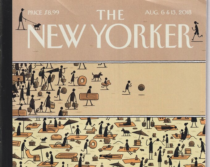 The New Yorker August 6-13,  2018  On The Beach Cover, San Francisco, Crime Family, CBS, (Magazine: General Interest)